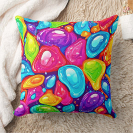 Cojín Decorativo Lágrimas gigantes: Vibrante estilo de arte
