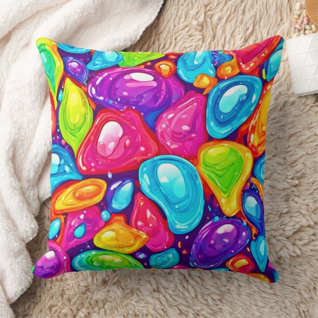 Cojín Decorativo Lágrimas gigantes: Vibrante estilo de arte (Manta)