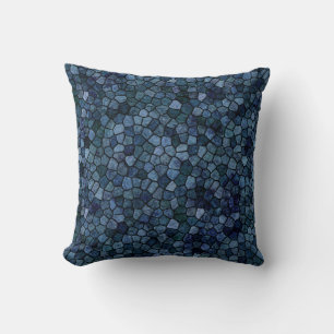 Cojín Decorativo Laguna Azul Medianoche Emparchado Terrazo Patchwor