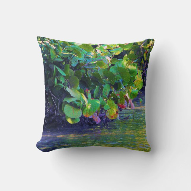 Cojín Decorativo Laguna de manglares con uvas marinas (Anverso)