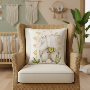 Cojín Decorativo Lama personalizada, animales bebés, boho, arcoiris