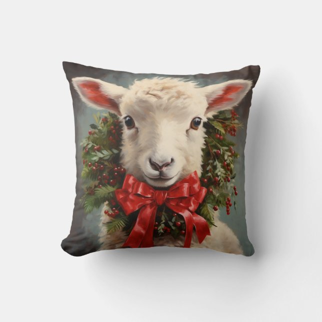 Cojín Decorativo LAMB n WREATH CHRISTMAS PILLOW (Anverso)