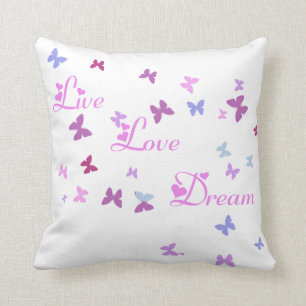 Cojín Decorativo Lámina de mariposas Live Love Dream