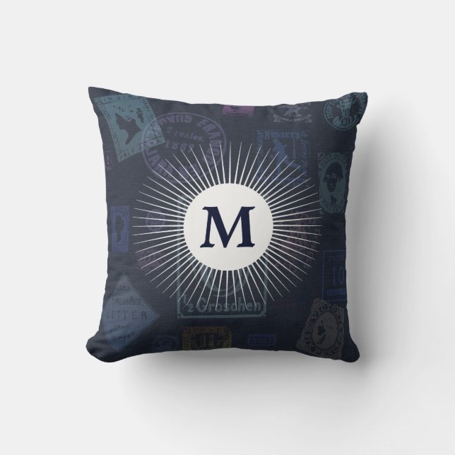 Cojín Decorativo Lámina inicial de sellos de época (Anverso)