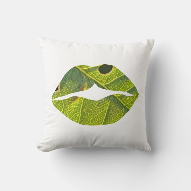 Cojín Decorativo Láminas de patrón de hojas divertidas (Anverso)