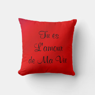 Cojín Decorativo L'amour de ma compite amor francés rojo de la