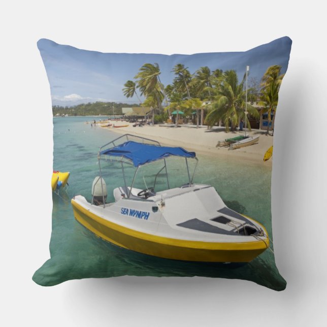 Cojín Decorativo Lancha motora y barco banana (Anverso)