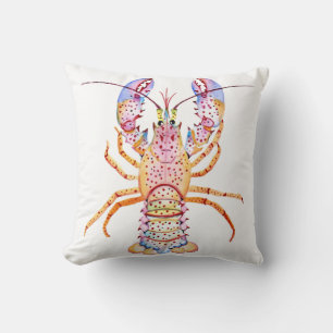 Cojín Decorativo Langosta rosa y azul