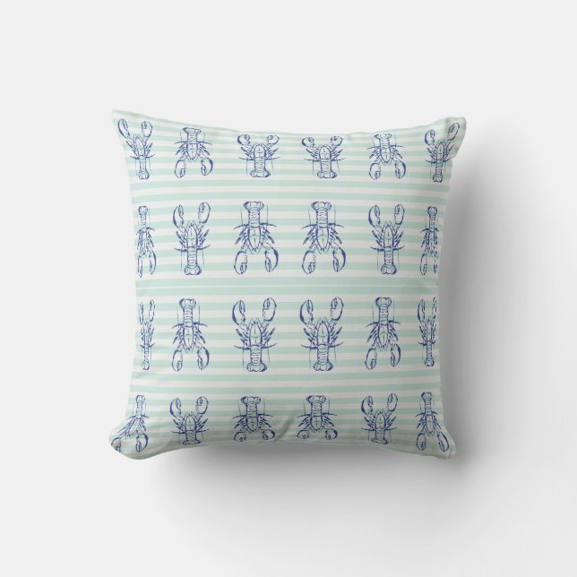 Cojín Decorativo Langostas azules (Anverso)