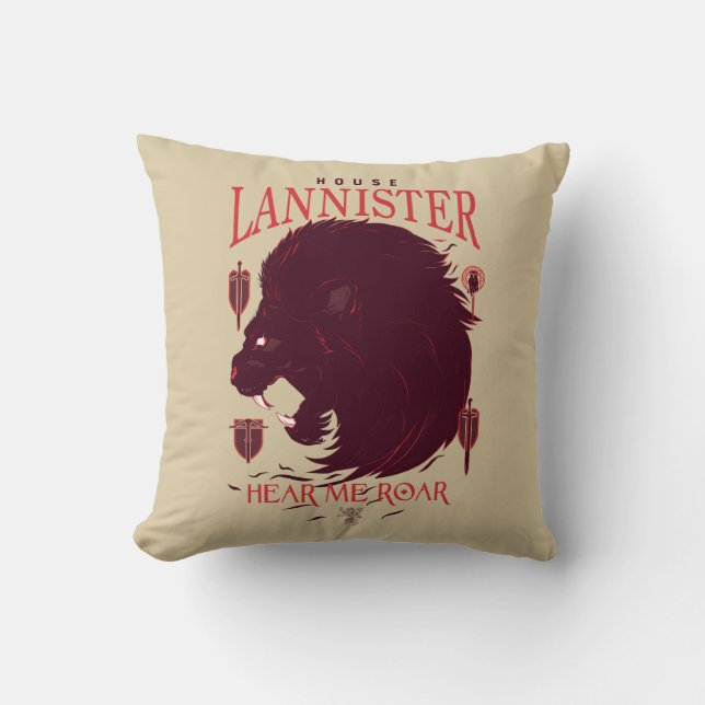 Cojín Decorativo Lannister de la Casa - Escúchame Roar (Anverso)