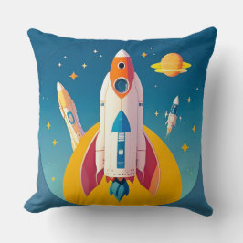 Cojín Decorativo Lanzamiento de cohete colorido en vibrante Persona