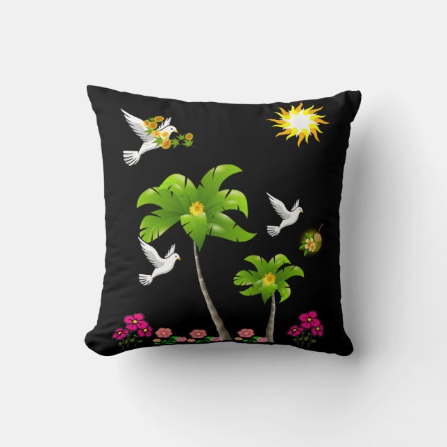 Cojín Decorativo lanzar pillow decore birds (Anverso)