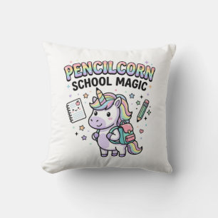 Cojín Decorativo Lápiz de Unicornio Escuela Mágica Encantadora Merc