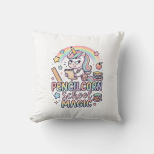 Cojín Decorativo Lápiz de Unicornio Escuela Mágica Pegatina Adorabl
