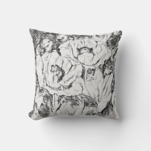 Cojín Decorativo Lápiz esquematizado a mano amapolas flores whir fl