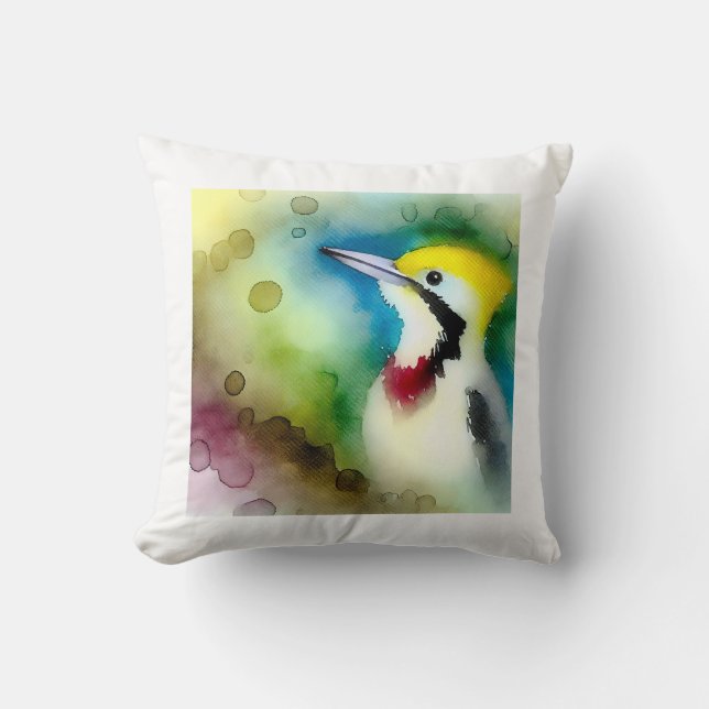 Cojín Decorativo Large Sultans Woodpecker 010924AREF125 - Watercolo (Anverso)