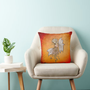 Cojín Decorativo Las alas doradas y los sueños florecientes, el had