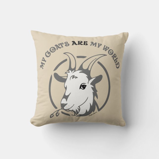Cojín Decorativo LAS CABRAS SON MI MUNDO | por TotallyGoatally™ (Anverso)