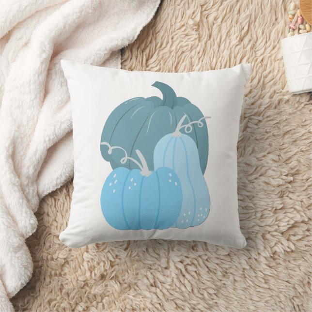 Cojín Decorativo Las calabazas azules sobre fondo blanco se inspira (Manta)