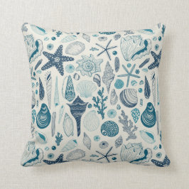 Cojín Decorativo Las conchas de mar sobre blanco roto
