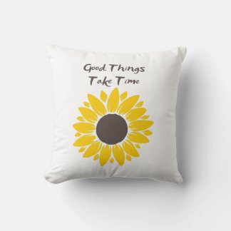 Cojín Decorativo Las cosas buenas toman tiempo - Pilar girasol