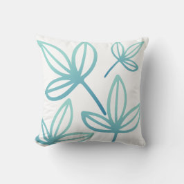 Cojín Decorativo Las elegantes y modernas hojas turquesa