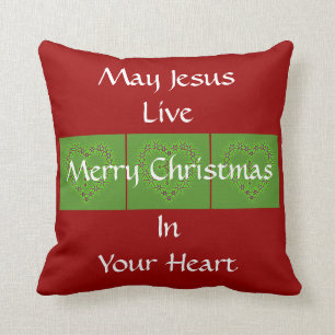 COJÍN DECORATIVO LAS FELICES NAVIDAD PUEDEN JESÚS VIVIR EN SU