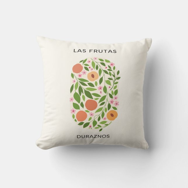 Cojín Decorativo Las Frutas: Duraznos - Mercado Peach (Anverso)