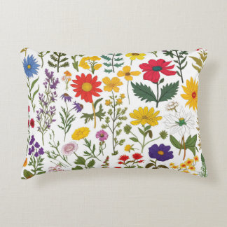 Cojín Decorativo Las Hermosas Flores Botánicas Retro,