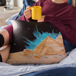 Cojín Decorativo Las hermosas pirámides de Egipto bajo las estrella