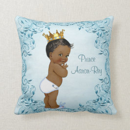 Cojín Decorativo Las hojas azules del príncipe étnico personalizado