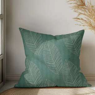 Cojín Decorativo Las Hojas Botánicas Modernas Del Boho Sobre Tela V