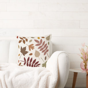 Cojín Decorativo Las hojas caídas diseñan colores caídos en crema