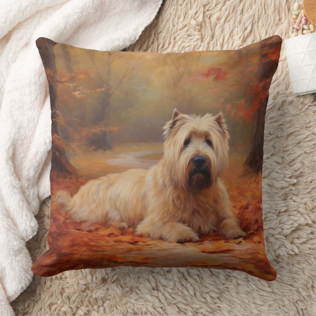 Cojín Decorativo Las hojas de Wheaten Terrier se inspiran en otoño (Manta)