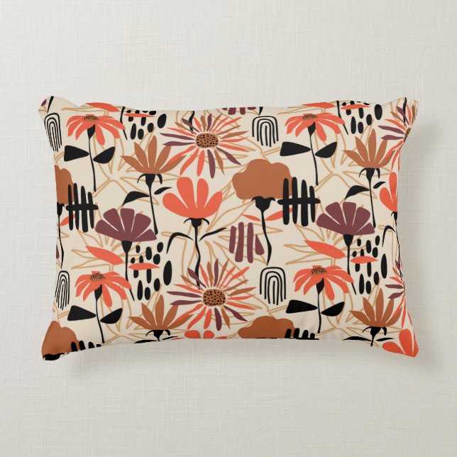 Cojín Decorativo Las hojas tropicales dibujan a mano un patrón sin  (Anverso)