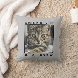 Cojín Decorativo Las huellas de la garra del mejor gato papá del mu