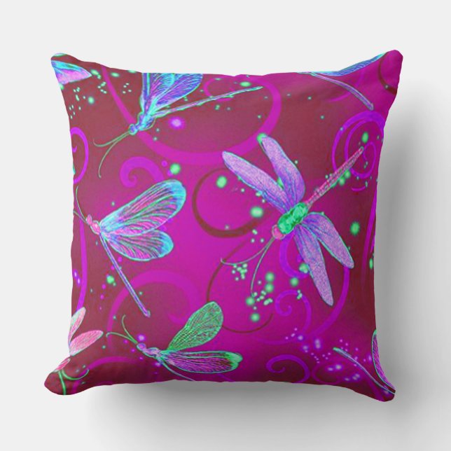Cojín Decorativo Las libélulas rosadas (Anverso)