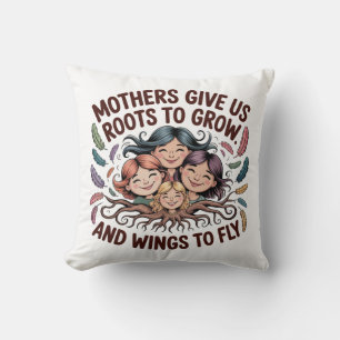 Cojín Decorativo Las madres nos dan raíces para crecer y alas para 