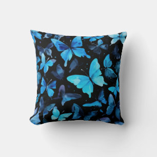 Cojín Decorativo "Las mariposas azules delgadas: