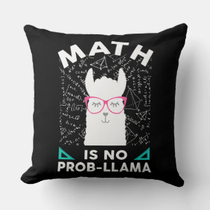 Cojín Decorativo Las matemáticas no son un problema Llama Profesor 