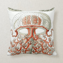 Cojín Decorativo Las medusas acuáticas de Haeckel del ~ de la vida