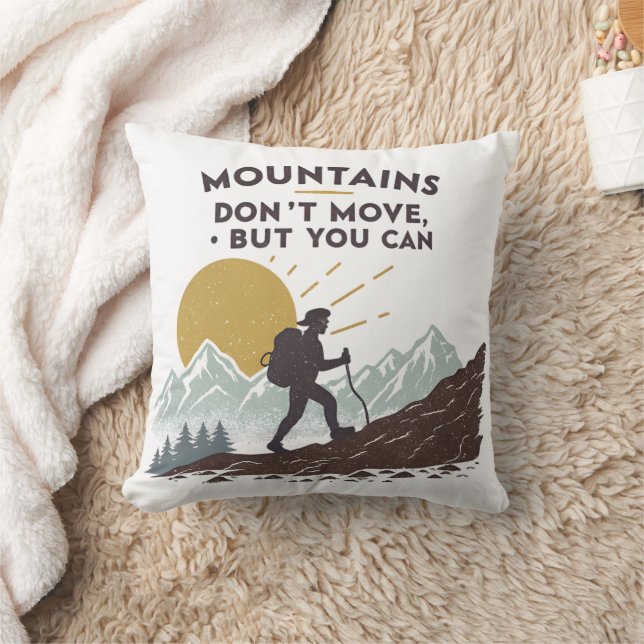 Cojín Decorativo Las montañas no se mueven, pero se puede (Manta)
