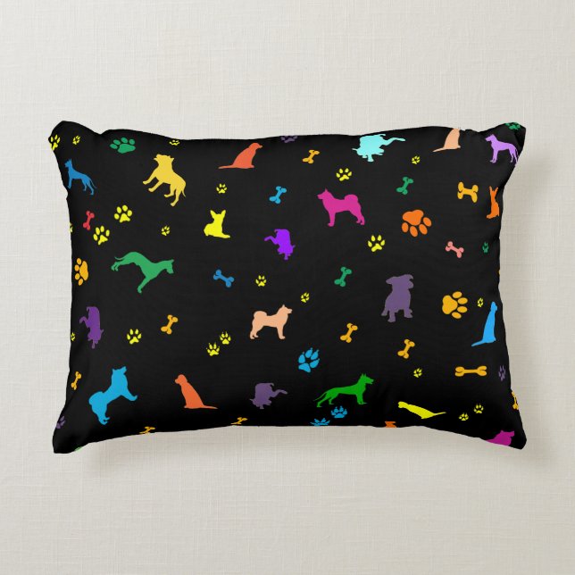 Cojín Decorativo Las porciones de perros - perros persigue perros - (Anverso)