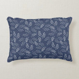 Cojín Decorativo Las ramas blancas en azul.