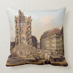 Cojín Decorativo Las ruinas del Kreuzkirche viejo, Dresden