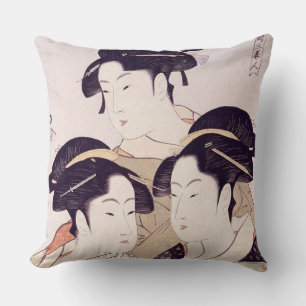 Cojín Decorativo Las tres bellezas de Utamaro