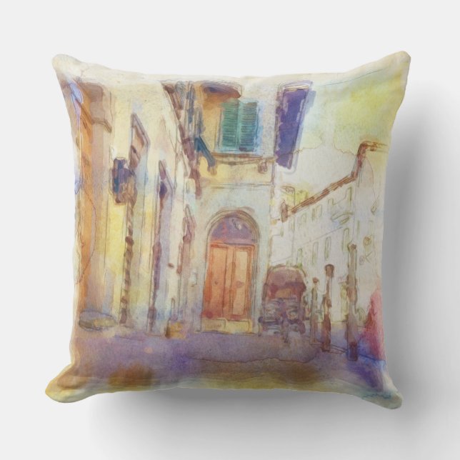 Cojín Decorativo Las vistas de Florencia hicieron en acuarela (Anverso)