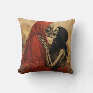 Cojín Decorativo Last Kiss vintage skeleton goth art