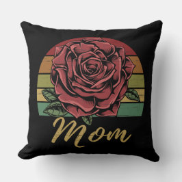 Cojín Decorativo Lástima Retro Sunset Red Rose Mom