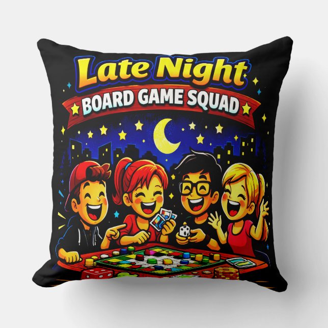 Cojín Decorativo Late night board game squad  (Anverso)